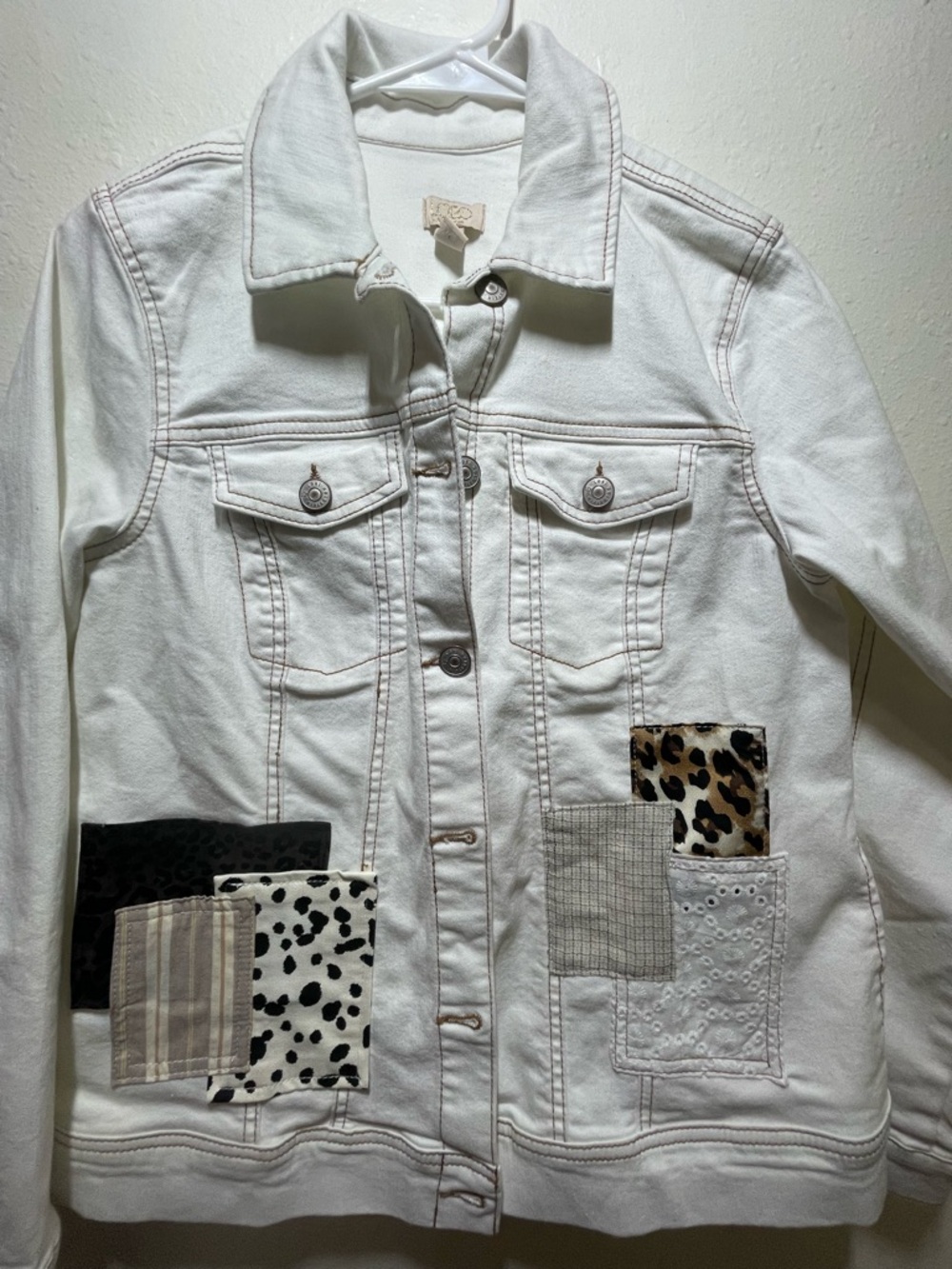 LOGO Lavish by Lori Goldstein Patchwork Denim Women Jacket Size Reg.6